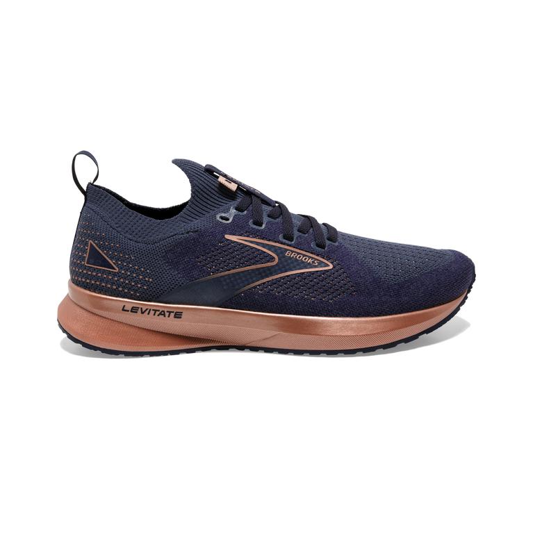 Brooks Levitate Stealthfit 5 - Womens Energy Return Road Running Shoes - Peacoat/Navy/Copper (16302J